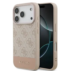 Калъф Guess PU 4G Stripe Case за iPhone 18 Pro, розов