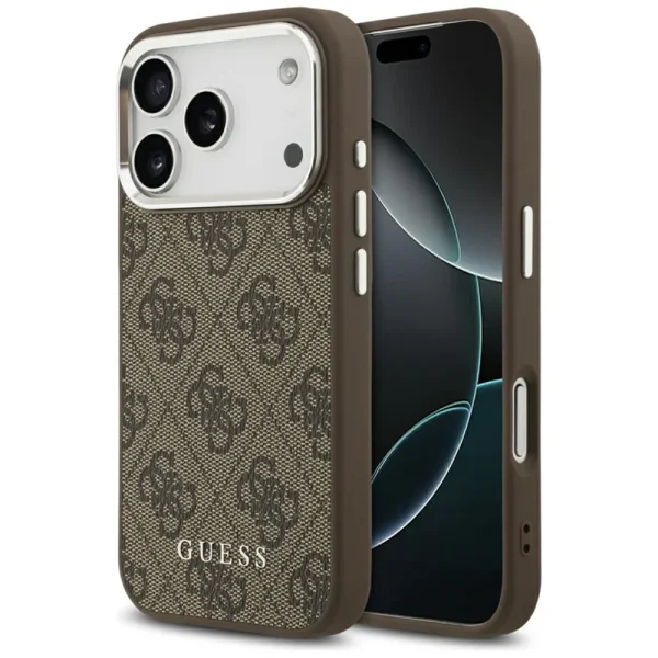 Калъф Guess 4G, съвместим с Magsafe Case за iPhone 18 Pro, кафяв 1
