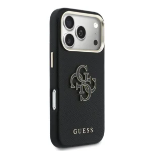 Калъф Guess PU Grained 4G Resin Metal Logo Case за iPhone 18 Pro, черен 4