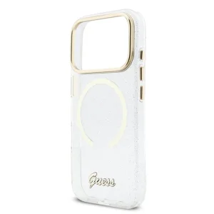 Калъф Guess IML Glitter Script Strap, съвместим с Magsafe Case за iPhone 18 Pro Max, прозрачен 4