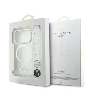 Калъф Guess IML Glitter Script Strap, съвместим с Magsafe Case за iPhone 18 Pro Max, прозрачен 5