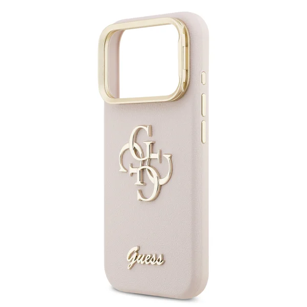 Гръб Guess PU Grained 4G Logo Stand Camera Frame Case for iPhone 17 Pro Max - Pink 5