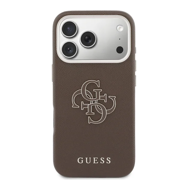 Калъф Guess PU Grained 4G Resin Metal Logo Case за iPhone 18 Pro Max, кафяв 2