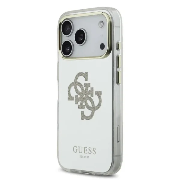 Гръб Guess PC/TPU Mirror 4G Glitter Logo MagSafe Case for iPhone 17 Pro Max - Gold 2