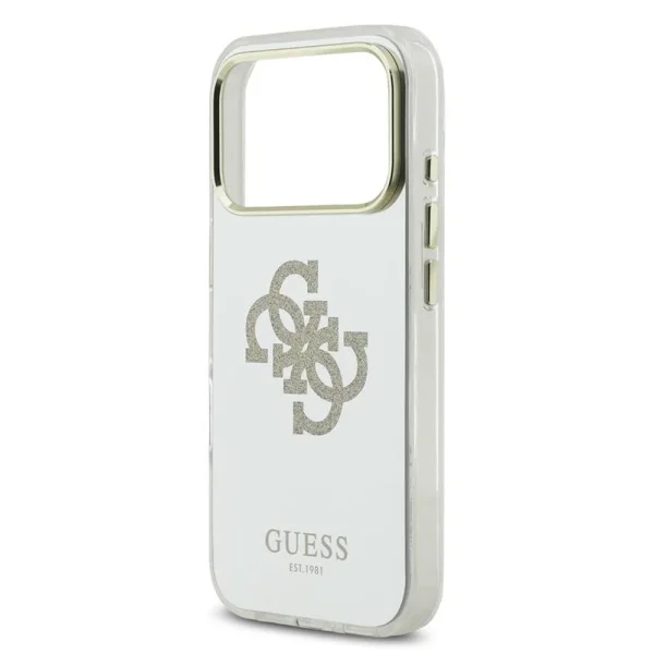 Гръб Guess PC/TPU Mirror 4G Glitter Logo MagSafe Case for iPhone 17 Pro Max - Gold 5
