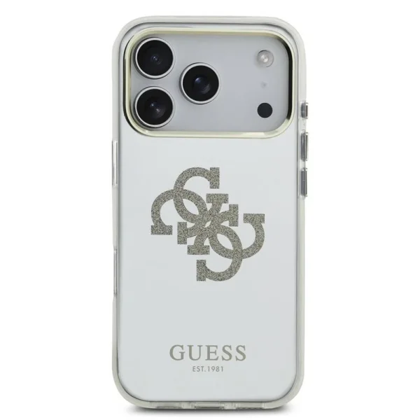 Гръб Guess PC/TPU Mirror 4G Glitter Logo MagSafe Case for iPhone 17 Pro Max - Gold 3