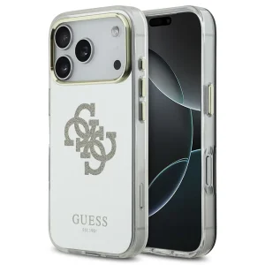 Гръб Guess PC/TPU Mirror 4G Glitter Logo MagSafe Case for iPhone 17 Pro Max - Gold