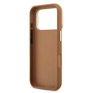 Гръб Guess PU Grained 4G Logo Stand Camera Frame Case for iPhone 17 Pro Max - Brown 6