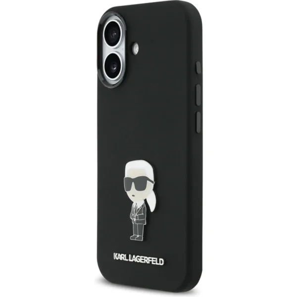 Гръб Karl Lagerfeld Liquid Silicone Metal Ikonik Case for iPhone 17 - Black 2