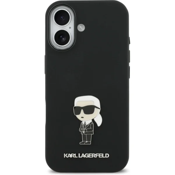 Гръб Karl Lagerfeld Liquid Silicone Metal Ikonik Case for iPhone 17 - Black 3