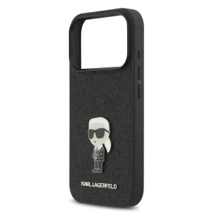 Калъф Karl Lagerfeld Fixed Glitter Metal Ikonik Case за iPhone 18 Pro, черен 5