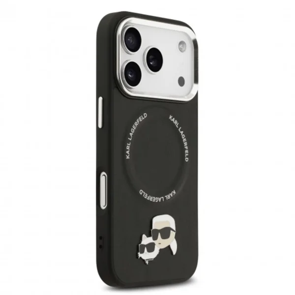 Калъф Karl Lagerfeld PU Heads Pins, съвместим с Magsafe Case за iPhone 18 Pro, черен 4