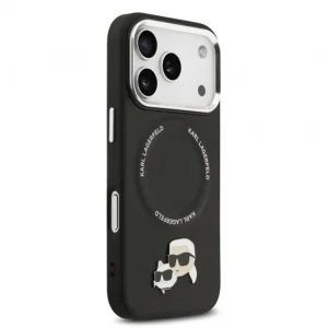 Калъф Karl Lagerfeld PU Heads Pins, съвместим с Magsafe Case за iPhone 18 Pro, черен 4