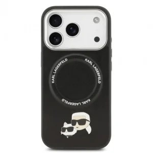 Калъф Karl Lagerfeld PU Heads Pins, съвместим с Magsafe Case за iPhone 18 Pro, черен 3