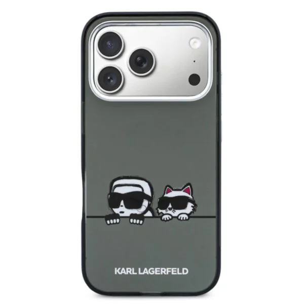 Калъф Karl Lagerfeld IML Heads Logo, съвместим с MagSafe Case за iPhone 18 Pro Max, черен 3