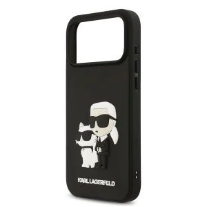 Калъф Karl Lagerfeld 3D Rubber Karl and Choupette Case за iPhone 18 Pro Max, черен