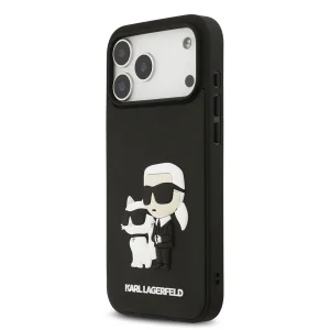 Калъф Karl Lagerfeld 3D Rubber Karl and Choupette Case за iPhone 18 Pro Max, черен 3