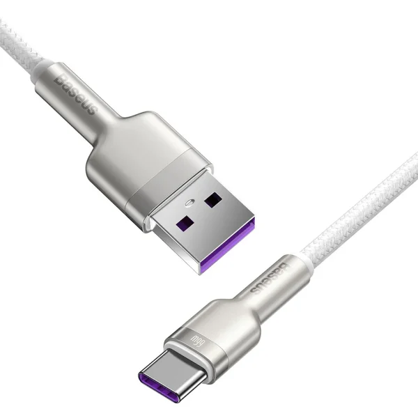 Cable Baseus Cafule Metal Series,USB-A - USB-C ,66W, 1m, white 3