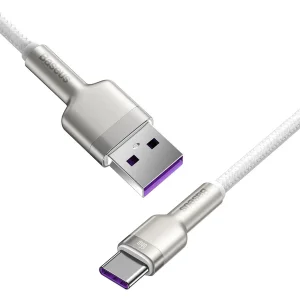 Cable Baseus Cafule Metal Series,USB-A - USB-C ,66W, 1m, white 3