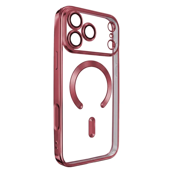 Калъф Color Chrome Mag case, съвместим с Magsafe за iPhone 18 Pro, тъмночервен 3