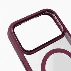 Color Clear Mag case, compatible with Magsafe for iPhone 18 Pro Max, dark red 4