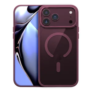 Color Clear Mag case, compatible with Magsafe for iPhone 18 Pro Max, dark red