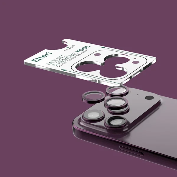 Etteri Camera Glass Protector for iPhone 17 Pro / 17 Pro Max, dark red 4
