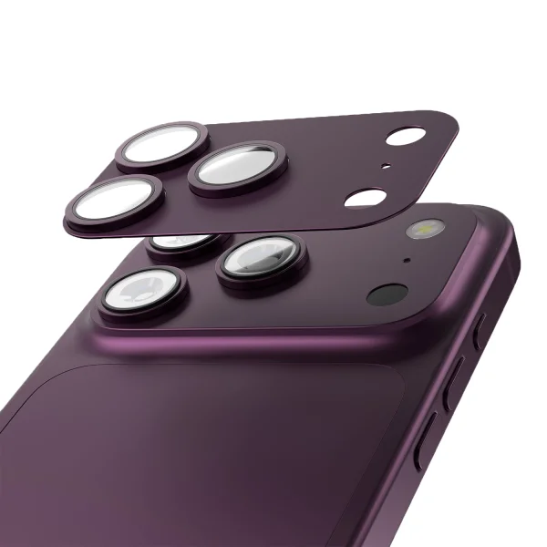Стъклен Протектор за камера Etteri за iPhone 18 Pro, тъмночервен 1