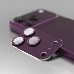 Стъклен Протектор за камера Etteri за iPhone 18 Pro, тъмночервен 2
