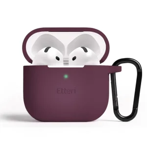 Силиконов Калъф Etteri за AirPods 4, тъмночервен