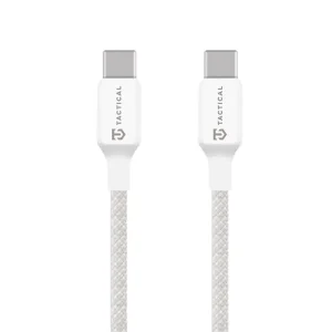 Кабел Tactical Stitch Thread, USB-C/USB-C, 2m, бял