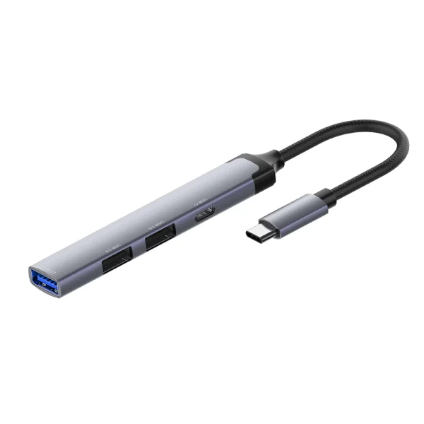 Хъб USB HUB LDNIO DS34C 4в1 USB-C към 3xUSB 1xUSB-C 5GB/ps, сив 2