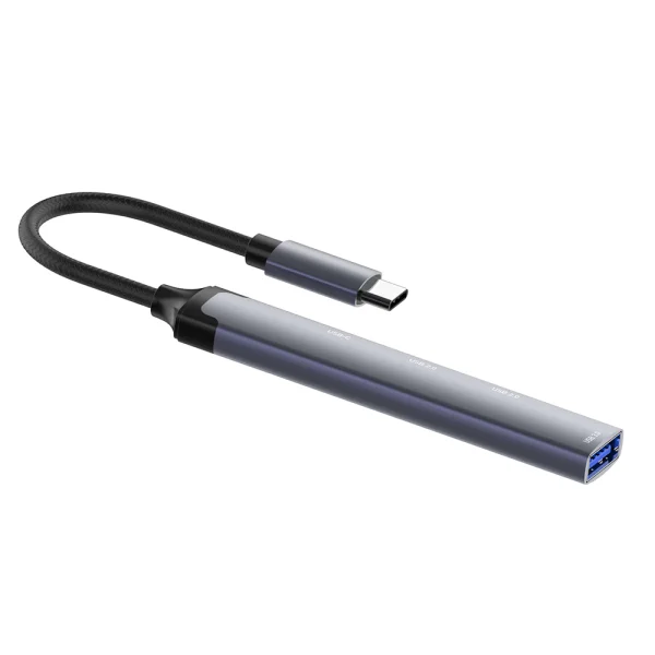 Хъб USB HUB LDNIO DS34C 4в1 USB-C към 3xUSB 1xUSB-C 5GB/ps, сив 1