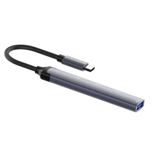 Хъб USB HUB LDNIO DS34C 4в1 USB-C към 3xUSB 1xUSB-C 5GB/ps, сив