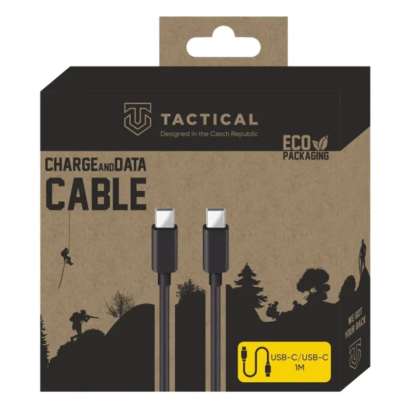 Кабел Tactical Smooth Thread, USB-C/USB-C, 2m, черен 3